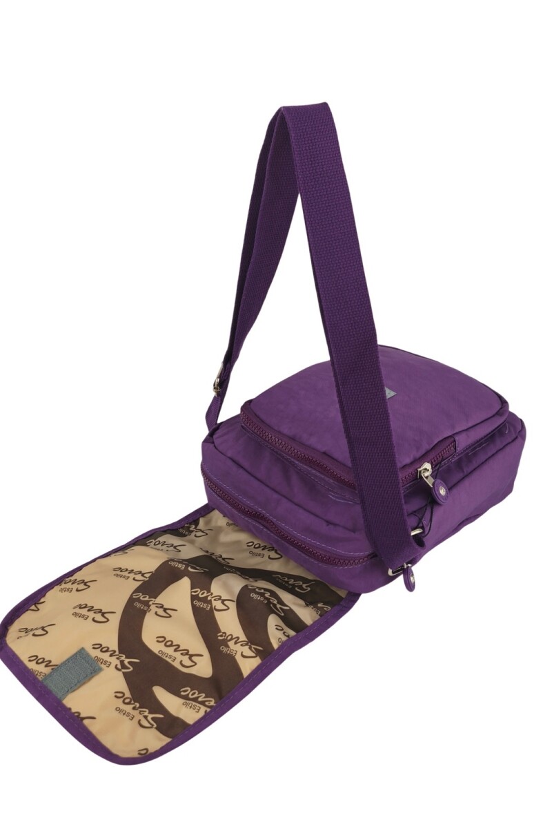 Morral Cruzado (Bandolera) en Tafeta Amasada Violeta