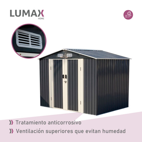 Caseta Galpon Jardin Lumax staffs Gris Oscuro 196x255x195 Caseta Galpon Jardin Lumax staffs Gris Oscuro 196x255x195