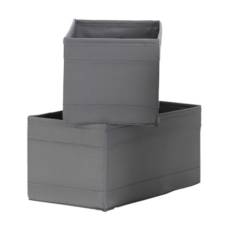 SET 2 ORGANIZADORES TELA GRIS 28x14x13CM SET 2 ORGANIZADORES TELA GRIS 28x14x13CM