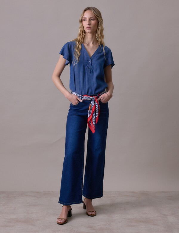Blusa Lyocell Mga Volados JEAN