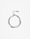 Pulseras Flexibles Metal Pulsera Para Hombres De Acero Cadena Gruesa - Plateado