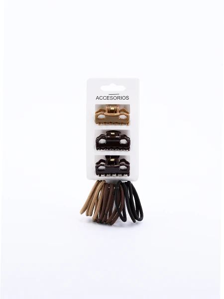 PINZA Y COLEROS PACK X 11 MARRON
