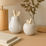 MANZANA CERAMICA ACANALADA 7.5x7.5x9CM TORNASOLADO MANZANA CERAMICA ACANALADA 7.5x7.5x9CM TORNASOLADO