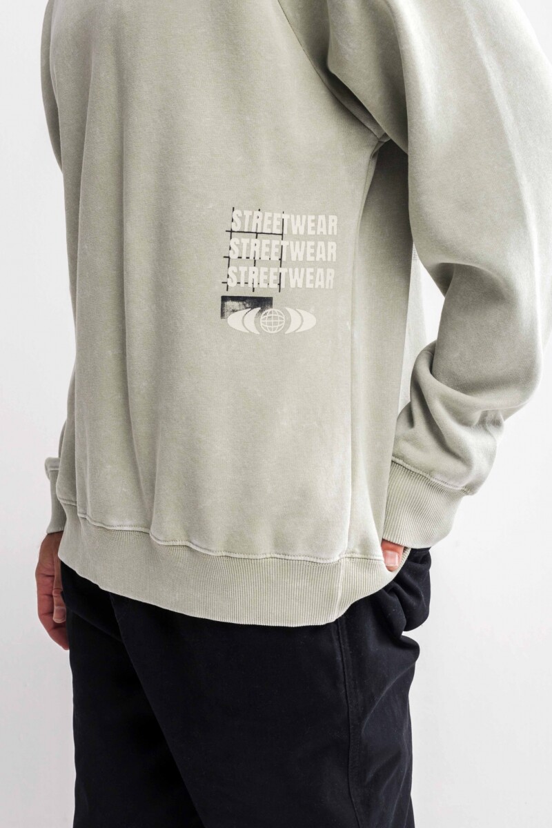 Buzo estampado oversize Vigo Gris melange