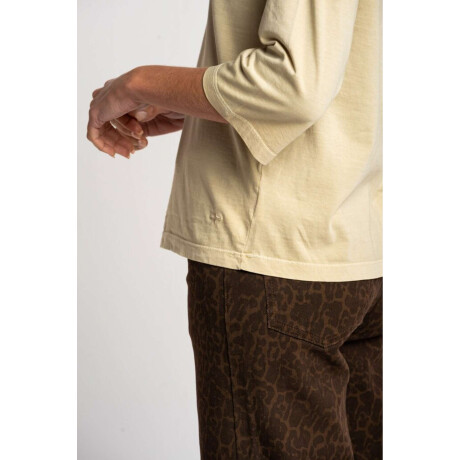 Remera Lavada Manga 3/4 Pistacho