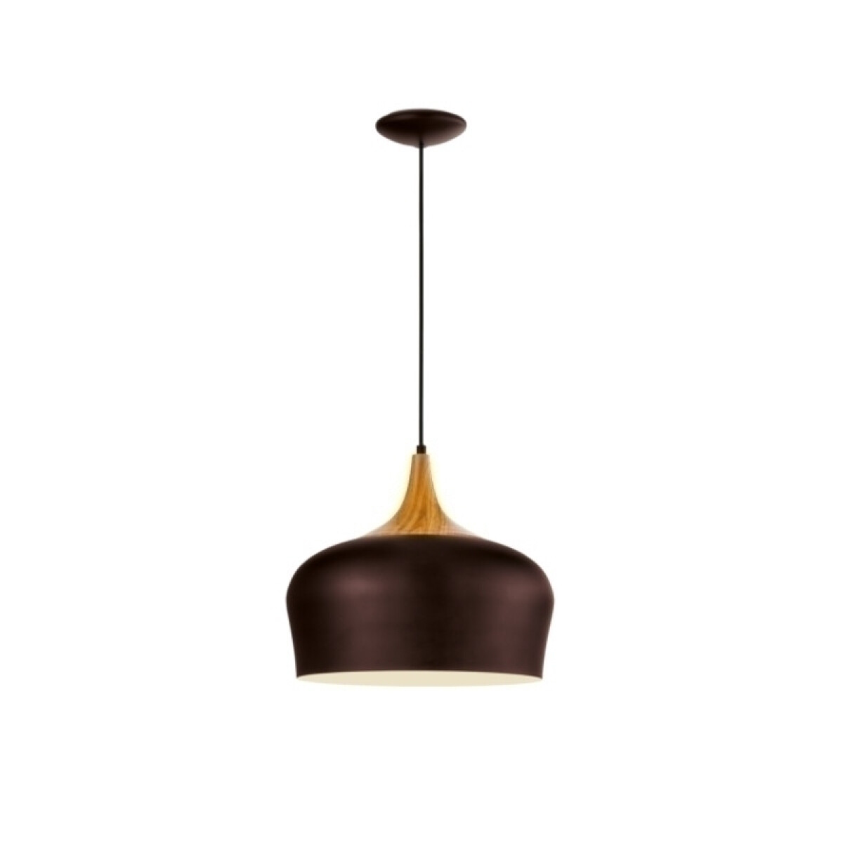 Lámpara colgante campana marrón/madera Ø35 OBREGON - EG1152 