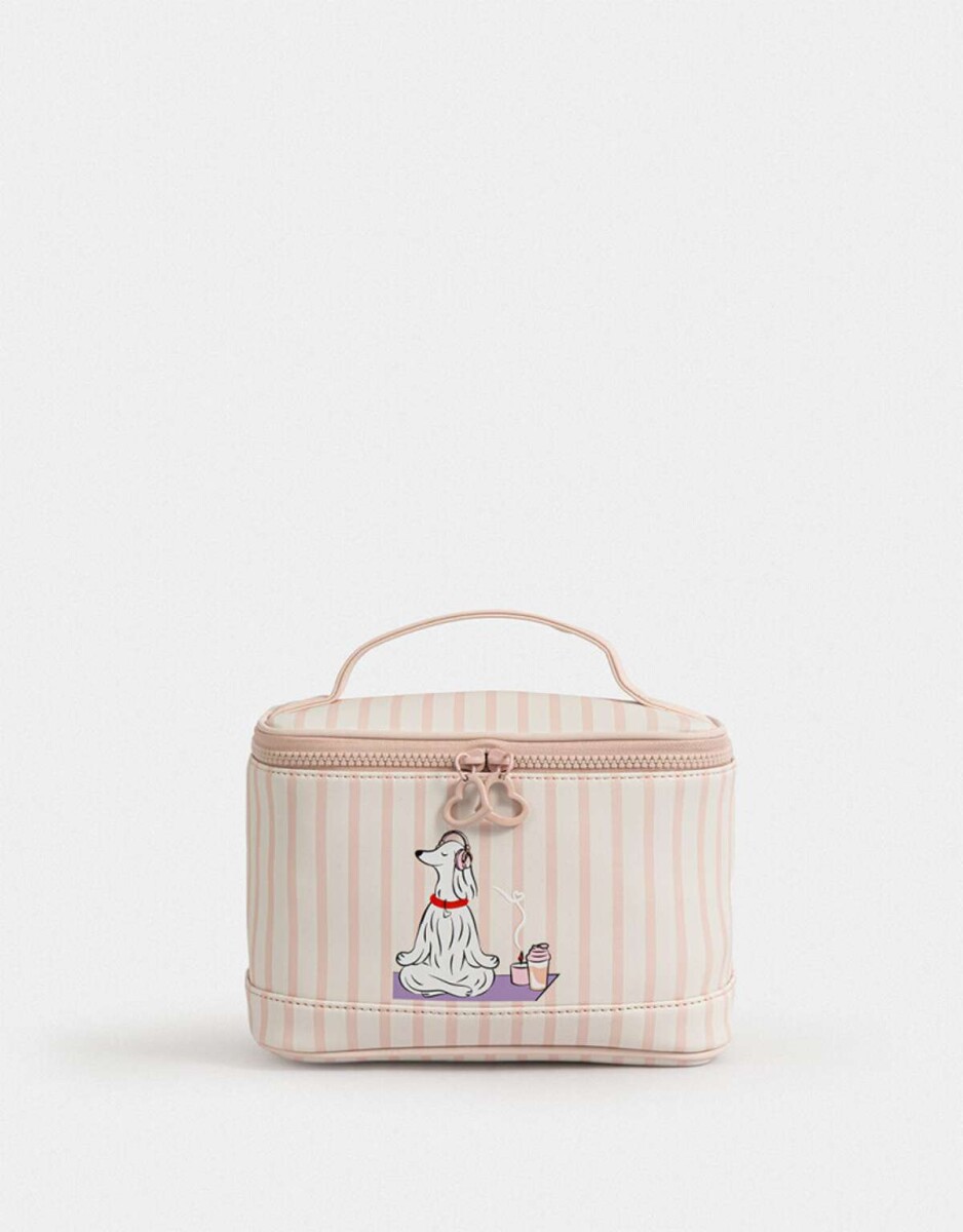 Portacosméticos Flores - Estampado Rayas 