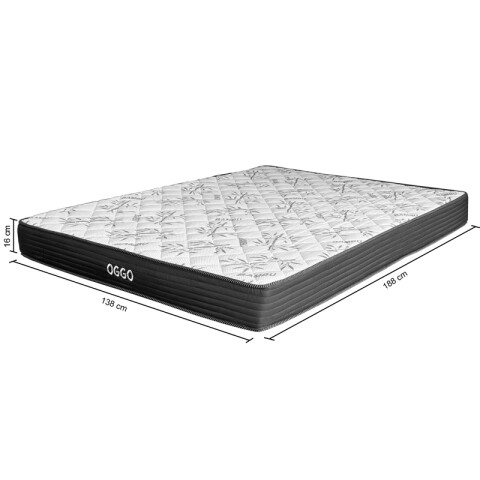 Colchón SUPER MEGA - 2 Plazas – Reversible – Espuma AG + Soft – 138x188x16 cm – Soporta 130 kg - 1 AÑO Colchón SUPER MEGA - 2 Plazas – Reversible – Espuma AG + Soft – 138x188x16 cm – Soporta 130 kg - 1 AÑO