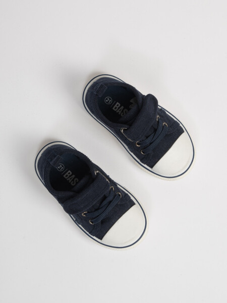Zapatilla de pana con velcro Azul