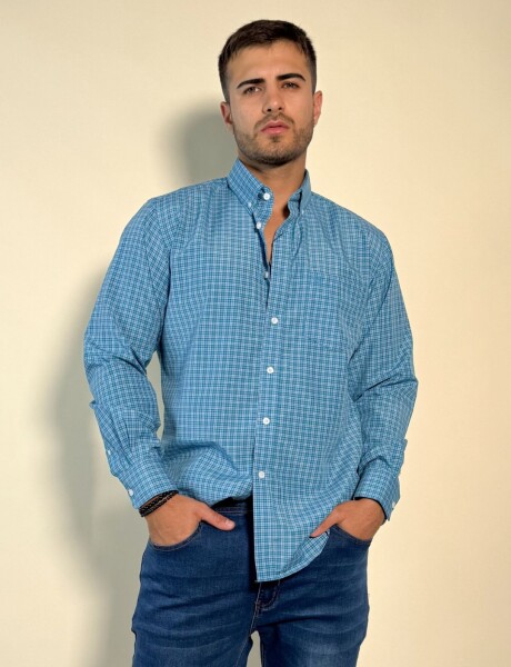 Camisa a cuadros Inti Turquesa
