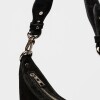 Cartera al hombro Luna en cuero gamuza Negro