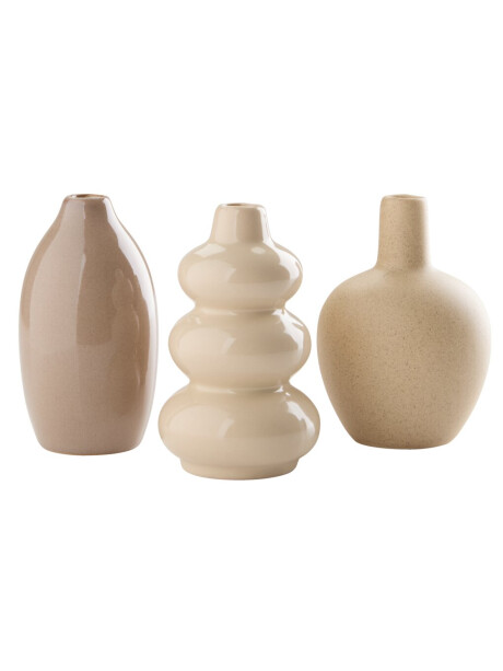 Jarrón AMUNDSEN Ø6xH10 cm beige 3 piezas/paquete Jarrón AMUNDSEN Ø6xH10 cm beige 3 piezas/paquete