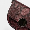 Mini Bag The Circle En Cuero Grabado Snake Metalizado Bordeaux
