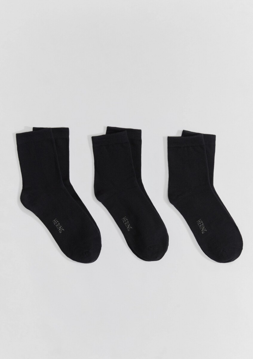 KIT DE 3 PARES DE MEDIAS UNISSEX LARGO MEDIO - NEGRO 