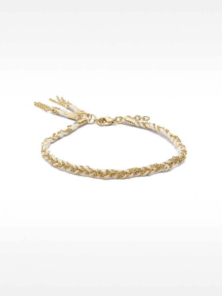 Pulsera Con Cordón Entrelazado blanco