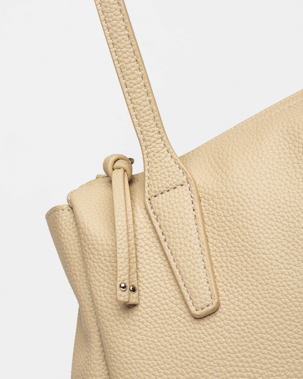 Bolso Sign en efecto cuero Natural