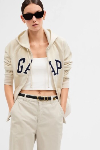 Canguro Con Cierre Logo Gap Con Felpa Mujer Chino