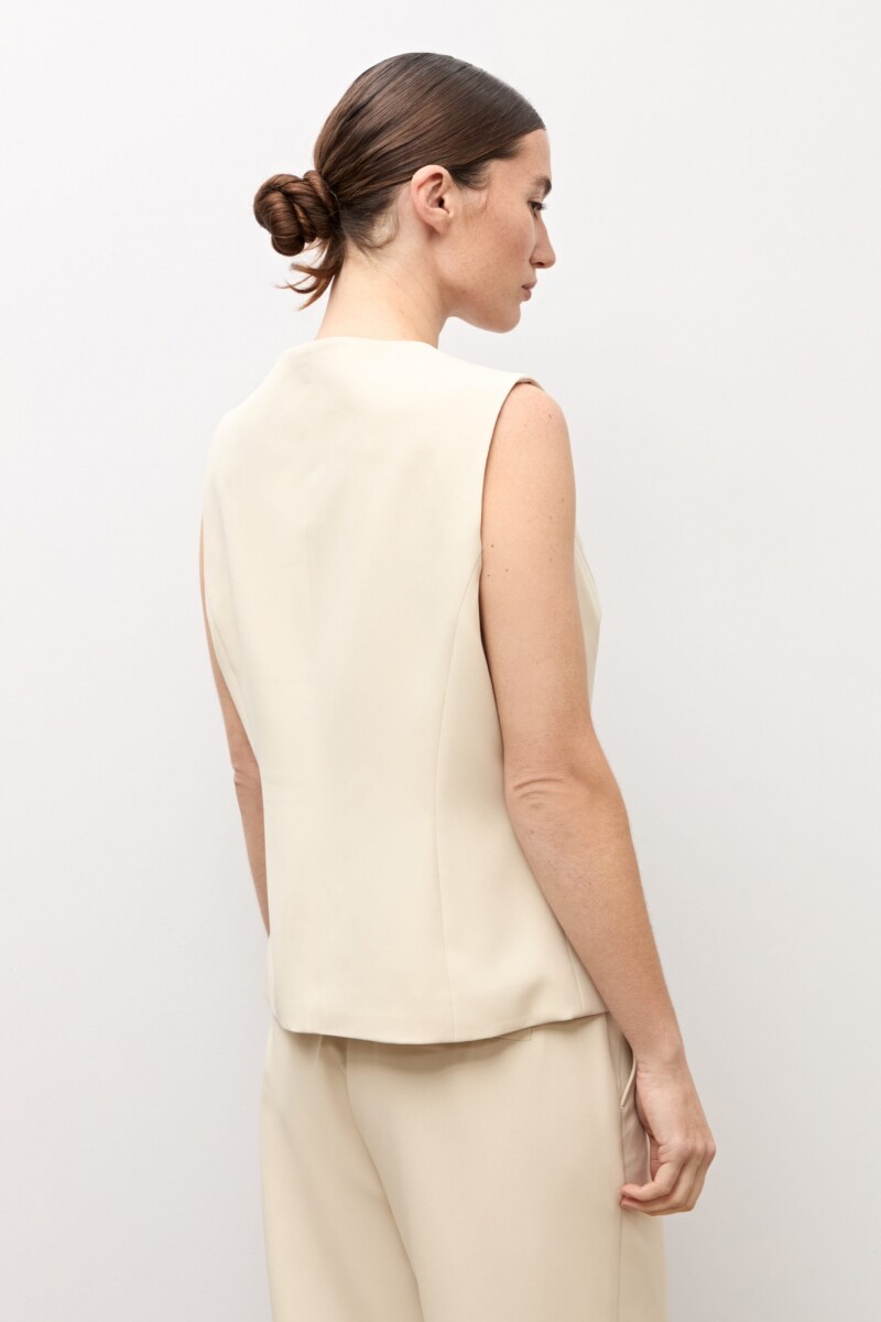 Chaleco sastrero beige claro