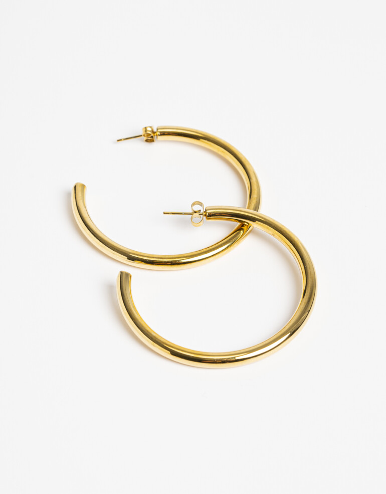 Aros Argollas Metal Aros Argolla De Acero - Dorado