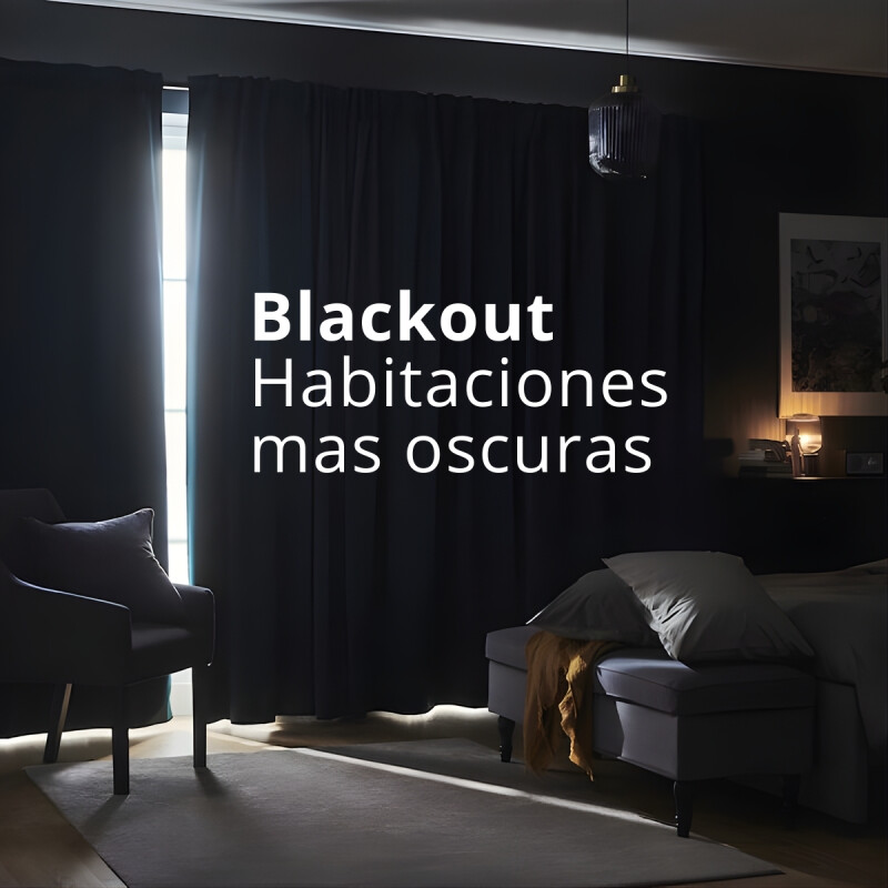 Cortina 100% Blackout set 4 paños 135 x 220 BLANCO