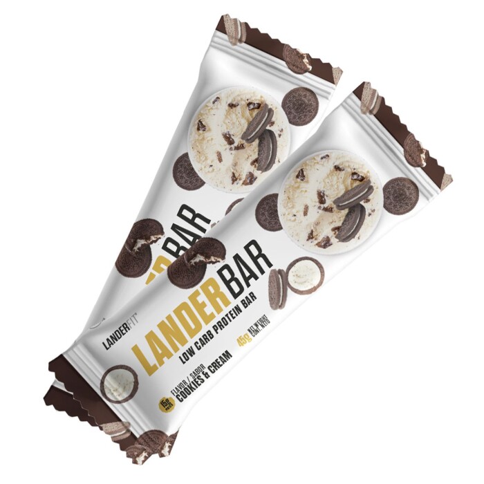 LANDERBAR COOKIES & CREAM LOW CARB UNID. única