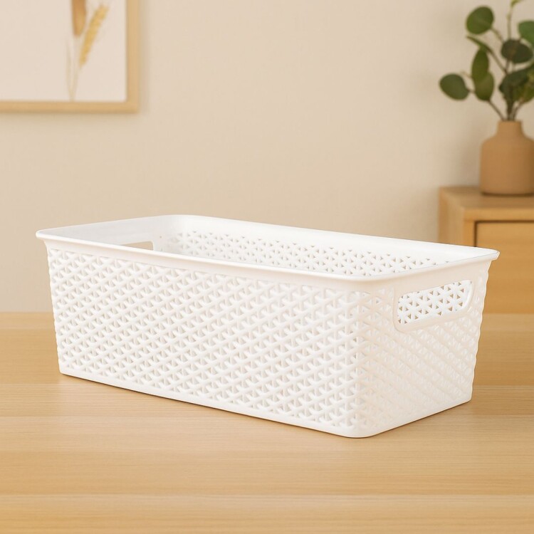 CANASTO ORGANIZADOR LINEA BLANCO 26 CM CANASTO ORGANIZADOR LINEA BLANCO 26 CM