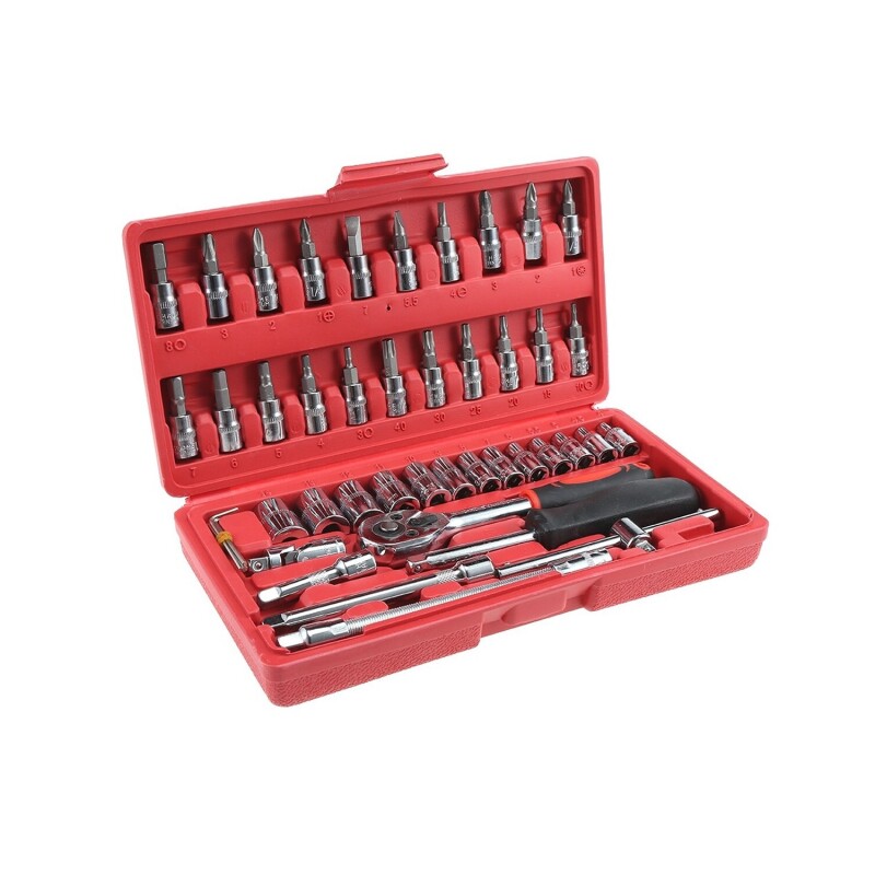 Kit de Herramientas de 46pcs con Dados y Puntas Kit de Herramientas de 46pcs con Dados y Puntas