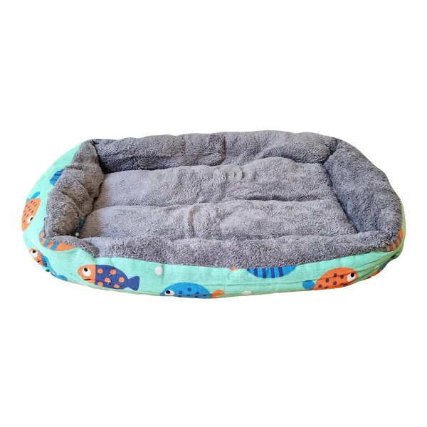 Cucha Cama Colchón Perro Mascota Gato 61 X 40 Rectangular Variante Peces