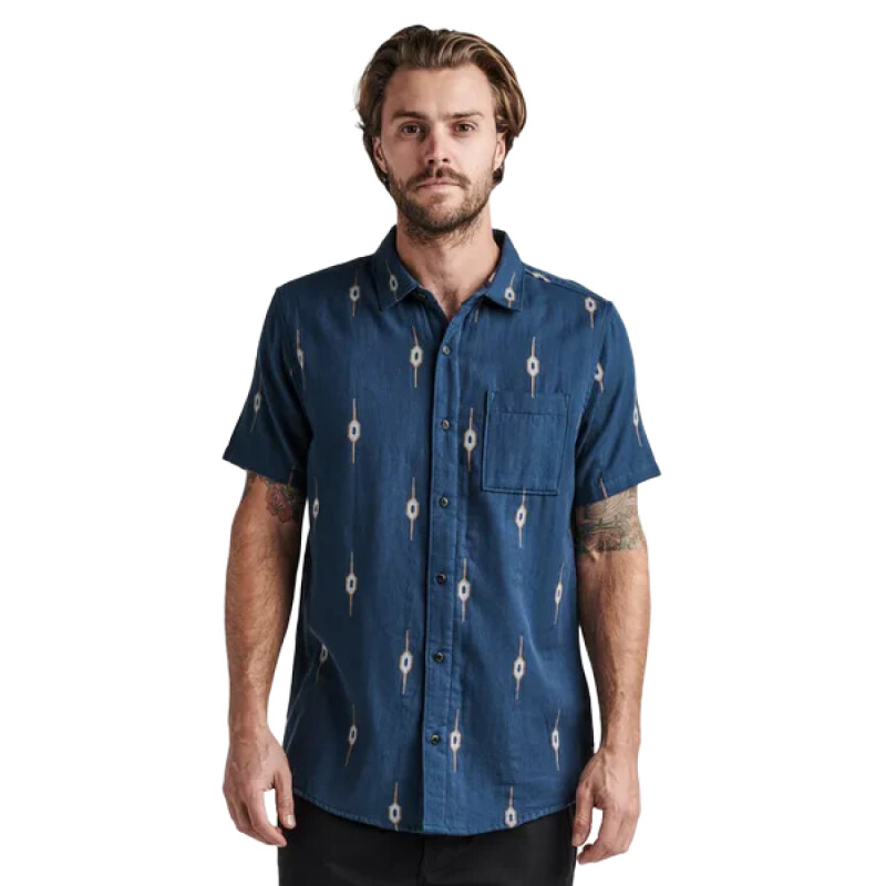 Camisa Roark Journey Ss Woven - Azul Camisa Roark Journey Ss Woven - Azul