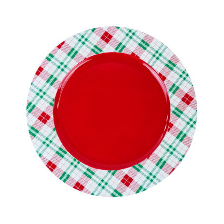 Plato de plastico con guarda cuadrille rojo y verde Plato de plastico con guarda cuadrille rojo y verde