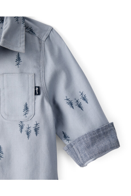 Body de algodón, tipo camisa, azul Body de algodón, tipo camisa, azul