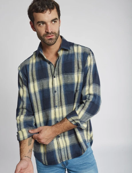 Camisa franela azul