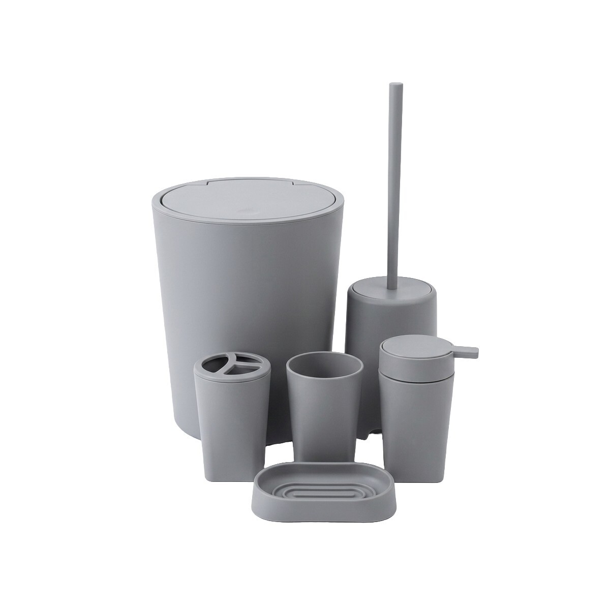 JGO DE ACCES GRIS P/BAÑO 6PZAS 