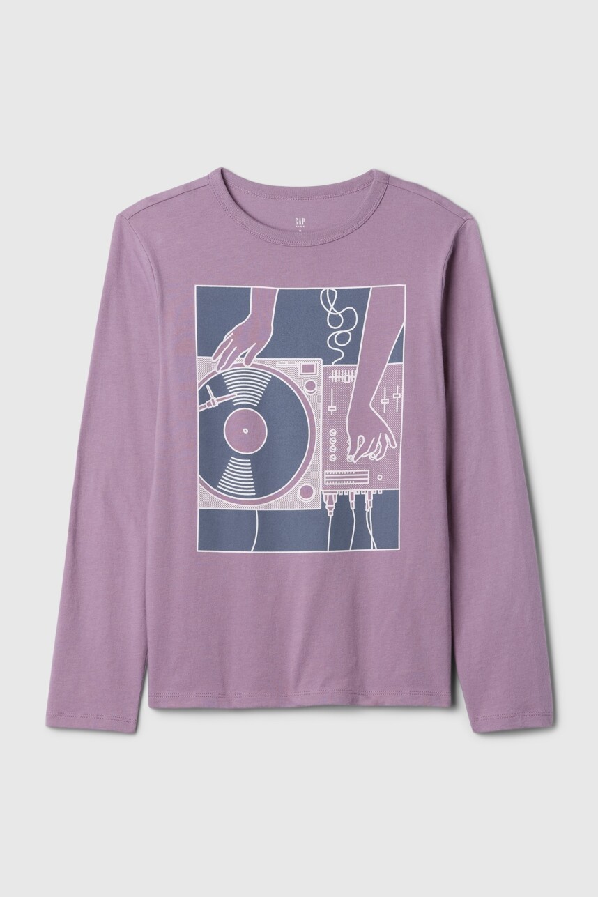 Remera Gràfico Manga Larga Niño Music Player
