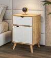 Mesa de luz 1 Cajion 1 Puerta Linea Dubli­n Blanco