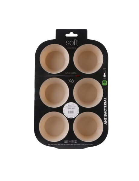MOLDE MUFFIN X6 SILICONA 27.5X18.5X3.5CM BEIGE MOLDE MUFFIN X6 SILICONA 27.5X18.5X3.5CM BEIGE