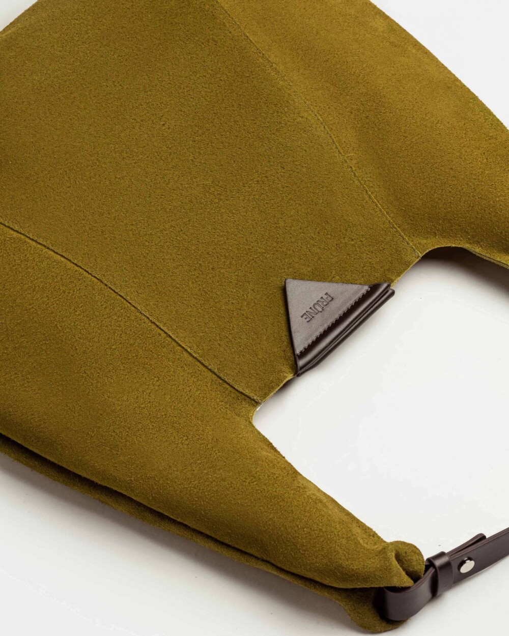 Bolso The Shopping en cuero gamuza Pistacho