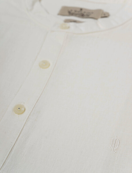 Camisa m/l lino lisa blanco