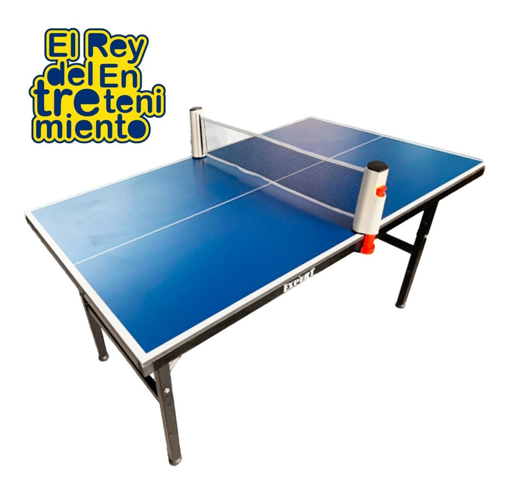 SereneLife Juego de mesa de ping pong portátil de tamaño mediano con red,  recortador, poste – 6 x 3 pies diseño plegable que ahorra espacio, azul