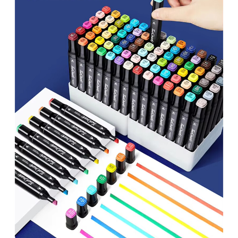 Set De Marcadores Drypens x168 Doble Punta Con Estuche Set De Marcadores Drypens x168 Doble Punta Con Estuche