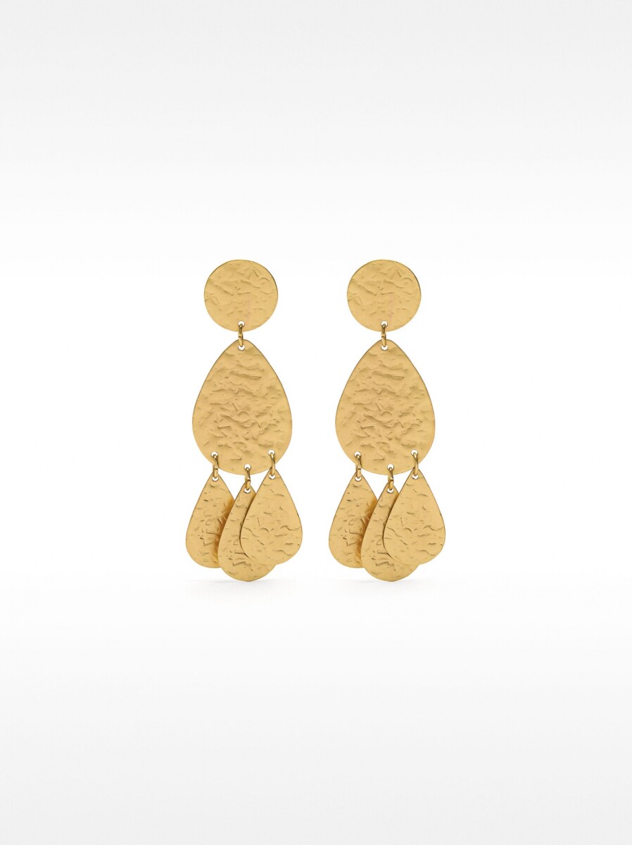 Pendientes Largos Maxi De Brass - dorado 