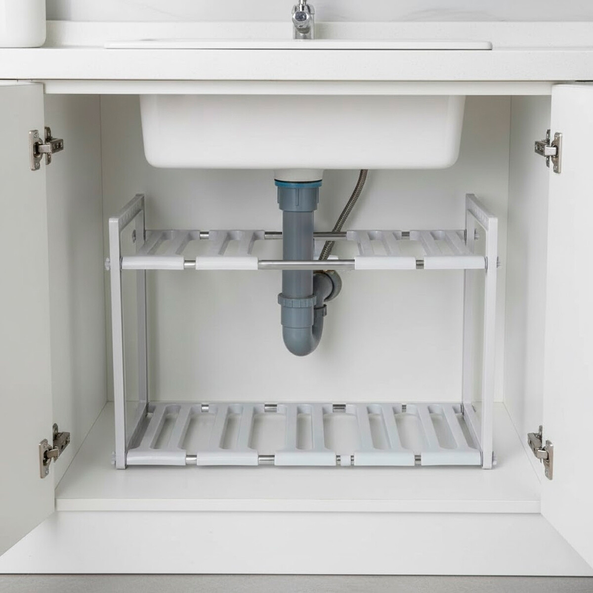 Estante bajo mesada de 2 niveles - BLANCO 