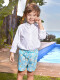 Bañador Estampado Flores Azul Claro