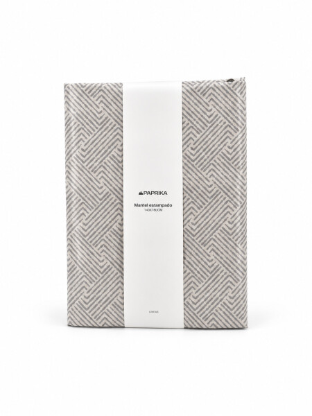 MANTEL ESTAMPADO LINEAS GRIS