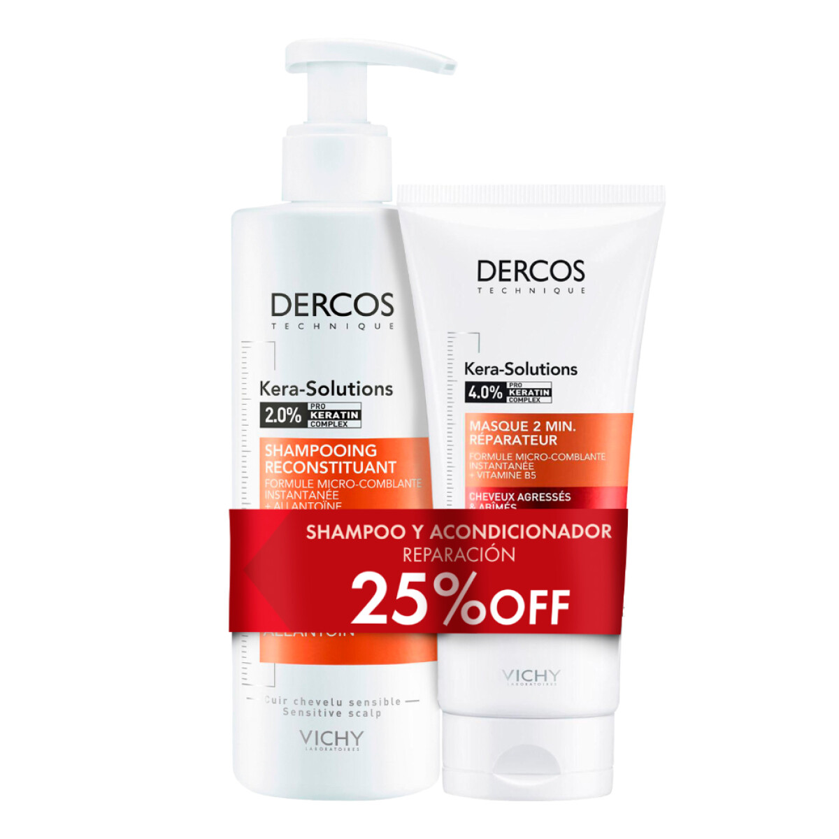 Cofre Vichy Dercos Kera-Solutions Shampoo 200ml + Acondicionador 200ml 
