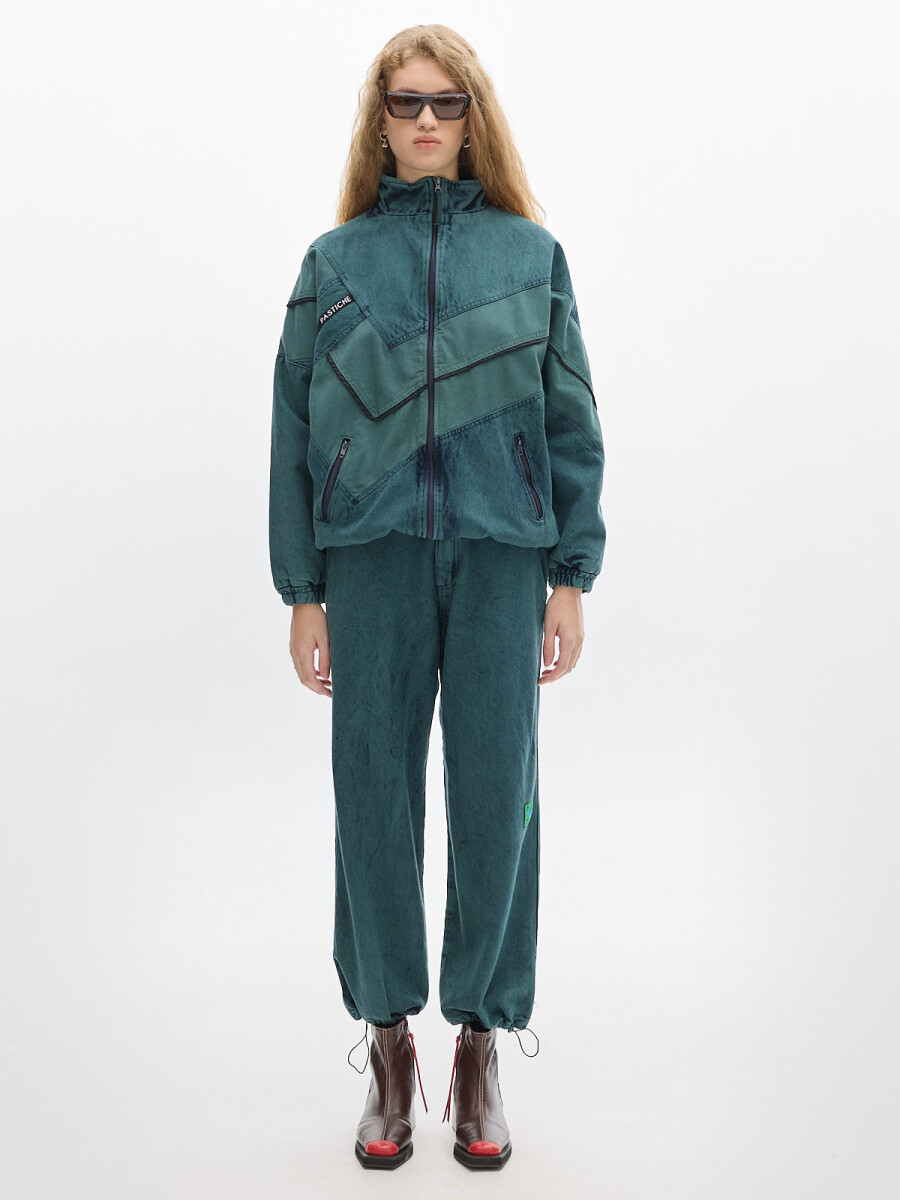 Campera Olímpica Denim Washed - Green 