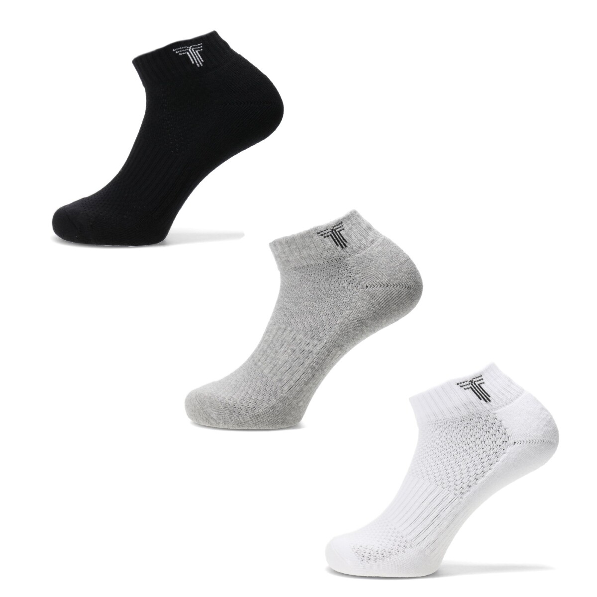 Medias Unisex Tiffosi Soquetes - Negro - Blanco - Gris 