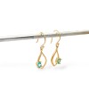 Caravanas colgante Aguamarina hoja- Oro bajo - Aguamarina- CA8093 conpiedra