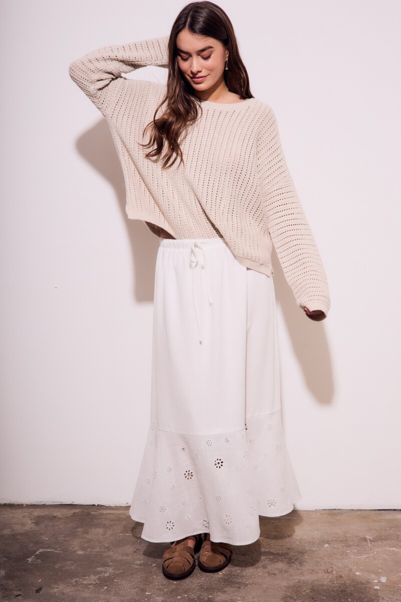 Falda Broderie Nácar