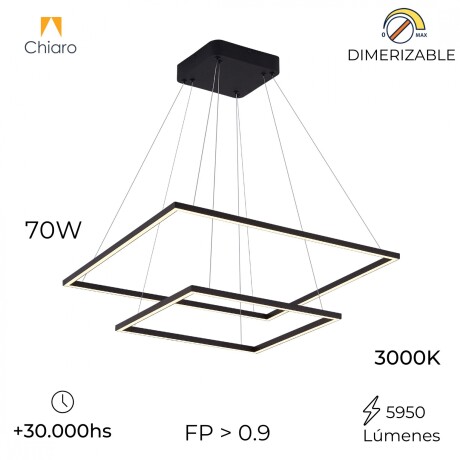 Colgante led dos Marcos 60 + 40cm 70W Dimerizable NEGRO Colgante led dos Marcos 60 + 40cm 70W Dimerizable NEGRO